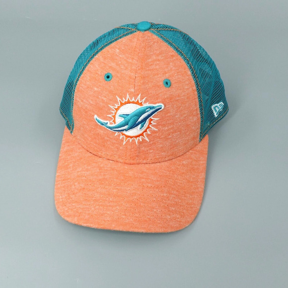 Miami Dolphins New Era 9Forty Hat Womens Orange Aqua Mesh Snapback Trucker - Picture 1 of 11